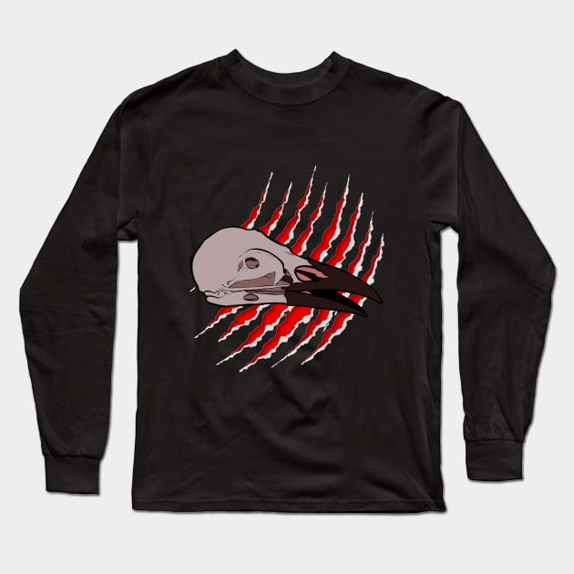 raven skull Long Sleeve T-Shirt by FoxNest